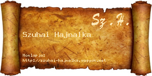 Szuhai Hajnalka névjegykártya